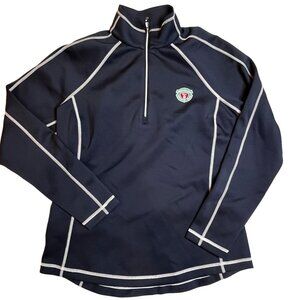 Sunice Medinah Country Club Navy 1/4 Zip Long Sleeve Pullover SZ M Golf Top